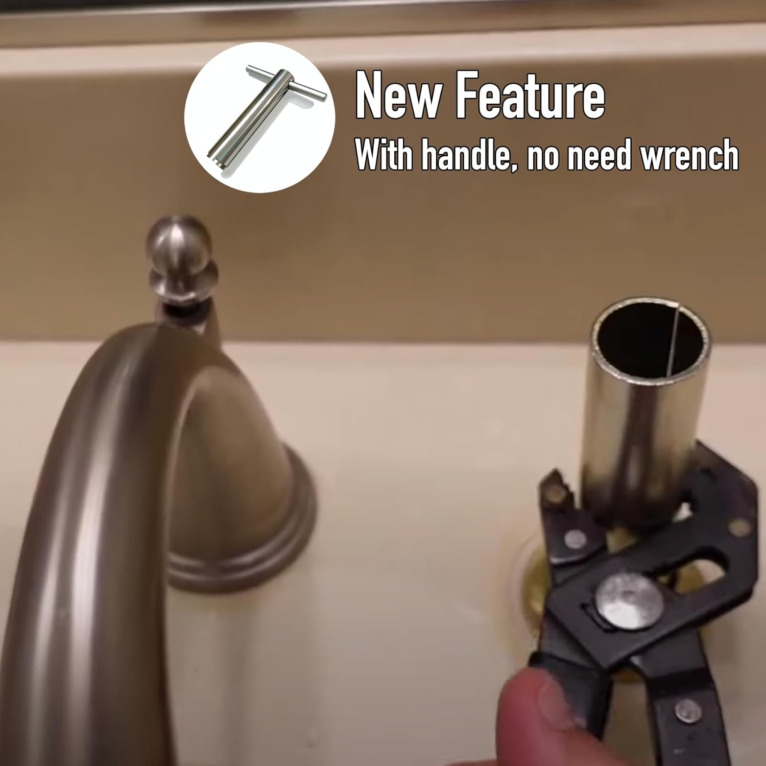 Upgraded Retainer Removal Tool & Screw Set for 1224 Cartridge with Handle, Easy to Push & Pull Rebuild Puller Kit for 1224 Retainer Faucet Replacement Repair Parts